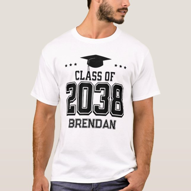 Custom 2038 Back-to-School Handprint Keepsake  T-Shirt (Front)