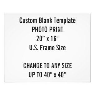 Custom 20" x 16" Photo Print US Frame Size
