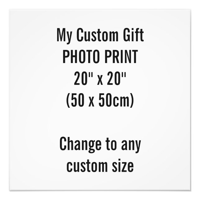 Custom 20" x 20" Photo Print Template (Front)