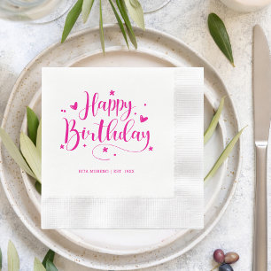 Custom 20th 30th 40th 50th 60th 70 Birthday Party Napkin