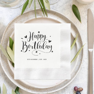 Custom 20th 30th 40th 50th 60th 70 Birthday Party Napkin