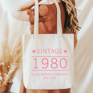 Custom 20th 30th 40th 50th 60th 70 Birthday Squad Tote Bag