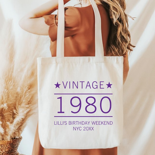 Custom 20th 30th 40th 50th 60th 70 Birthday Squad Tote Bag (Creator Uploaded)