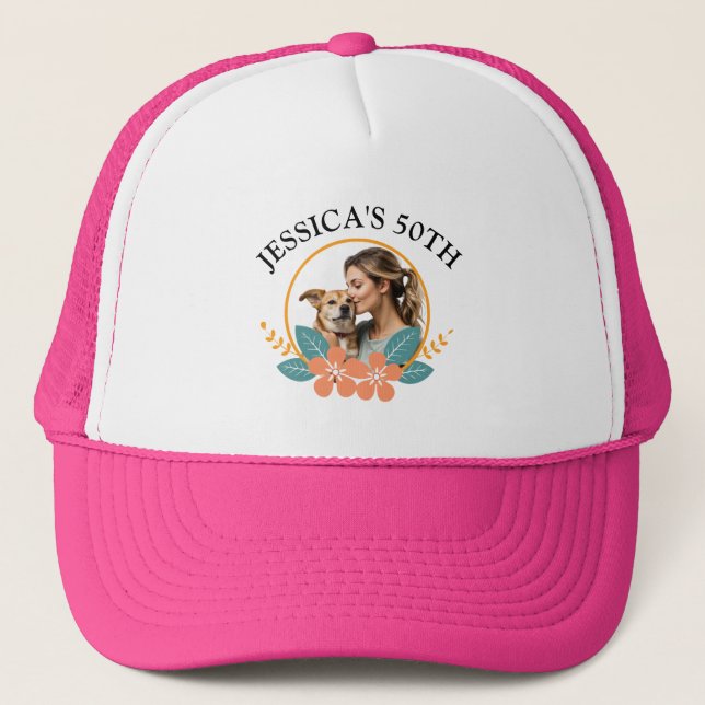 Custom 20th 30th 40th 50th 60th 70 Birthday Squad  Trucker Hat (Front)