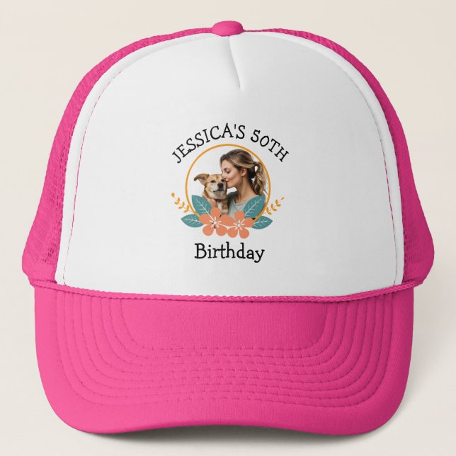 Custom 20th 30th 40th 50th 60th 70 Birthday Squad  Trucker Hat (Front)