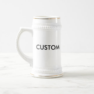 Custom 22oz Traditional Beer Stein WHITE & GOLD