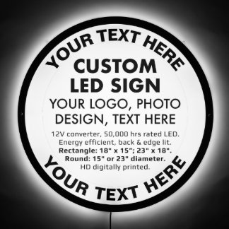Custom 23" Round LED Sign with Circular Text