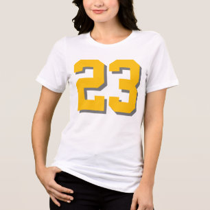 Custom #23 Shirt - Numbered Tri-Blend Tee
