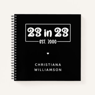 Custom 23rd Birthday Gift 23 in 23 Est 2000 Notebook
