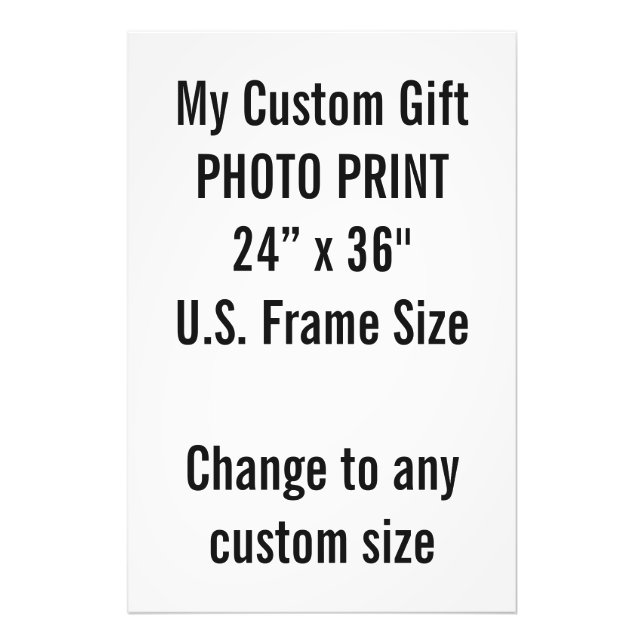 Custom 24" x 36" Photo Print  US Frame Size (Front)