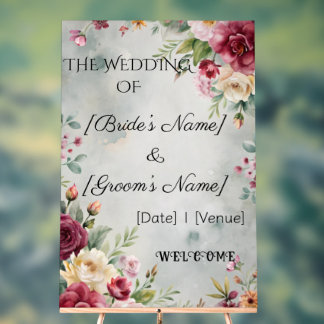 Custom 24" x 36" Wedding Acrylic Sign