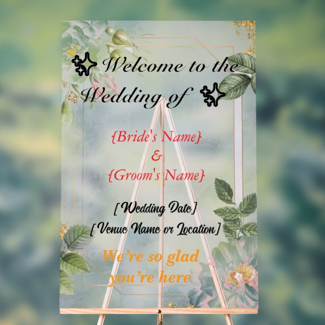 Custom 24" x 36" Wedding Acrylic Sign (Neutral)