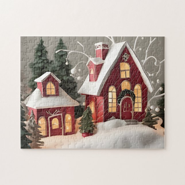 Custom 252 piece Winter Wonderland Holiday Fun Jigsaw Puzzle (Horizontal)