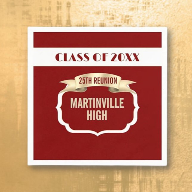 Custom 25th Reunion Party Napkin (Creator Uploaded)