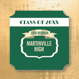 Custom 25th Reunion Party Paper Coaster