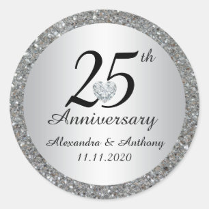 Custom 25th Wedding Anniversary Envelope Seals