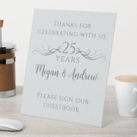 Custom 25th Wedding Anniversary Guestbook Sign