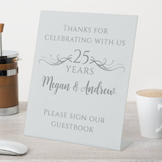 Custom 25th Wedding Anniversary Guestbook Sign