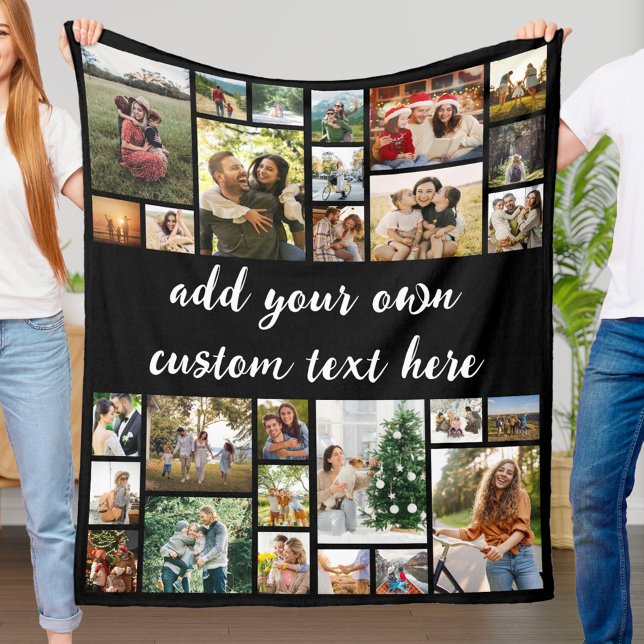 Custom 28 Photo Collage Fleece Blanket (Creator Uploaded)