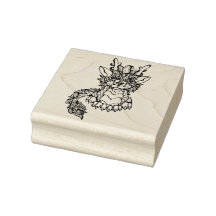 Custom 2.5" x 2.5" Rubber Stamp Asian Dragon