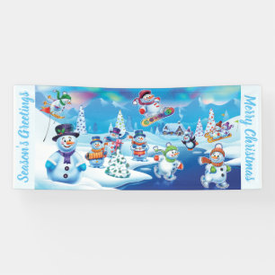 Custom 2.5' x 6' Christmas vinyl Banner Snow scene