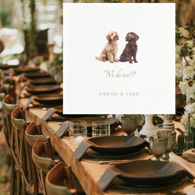 Custom 2 Pet Doodle Wedding Napkins  (Creator Uploaded)