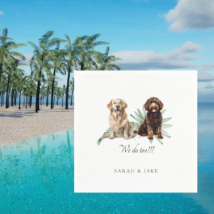 Custom 2 Pets Tropical Wedding Napkins