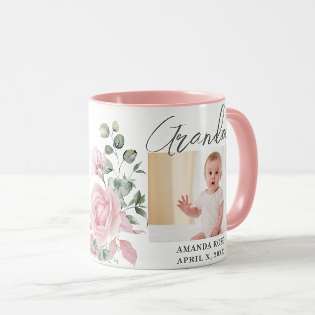 Custom 2 Photo Baby Grandma Mug (Front Right)