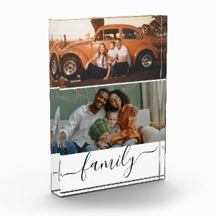 Custom 2 Photo Block Personalised Family Gift