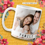 Custom 2 Photo Collage Family Picture Quote White Coffee Mug<br><div class="desc">Design your own customised mugs with pictures of family to make it an unique keepsake.' Family is everything ' quote typography makes it special.</div>
