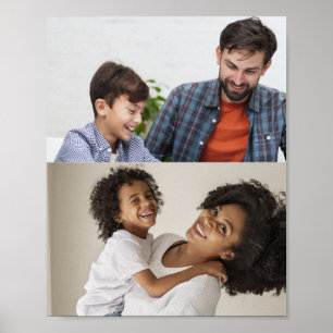 Custom 2 Photo Collage With Personalised Text Poster