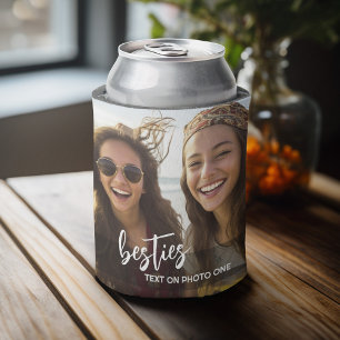 Custom 2 Photo - Custom Text - Besties Can Cooler