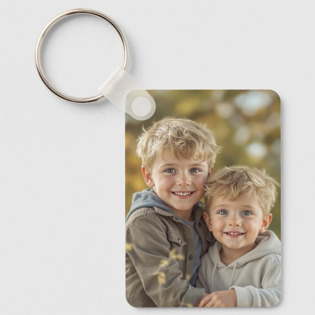 Custom 2 Photo Double Sided Aluminium Keychain (Front)