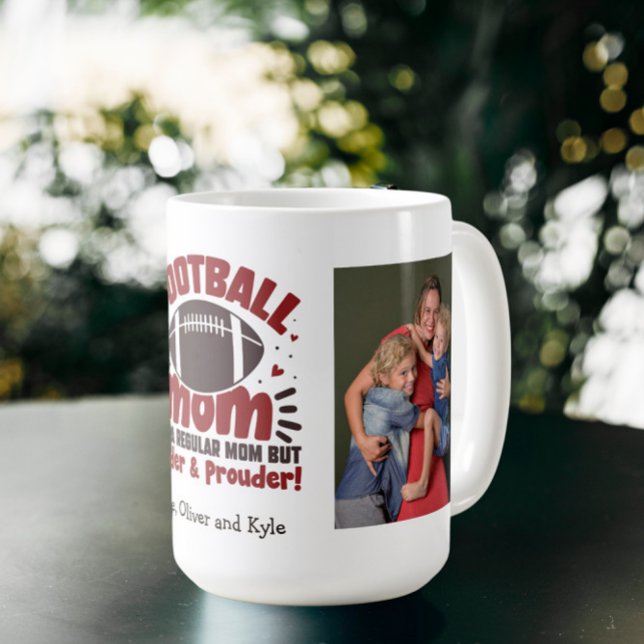 Custom 2 Photo Football Mum Mug (Creator Uploaded)