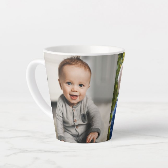 Custom 2 Photo Latte Mug (Left Angle)