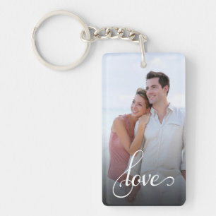 Custom 2 Photo Love Acrylic Keychain