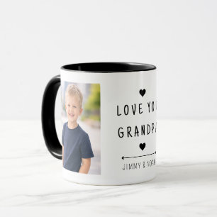 Custom 2 Photo Love You Grandpa Minimalist Mug