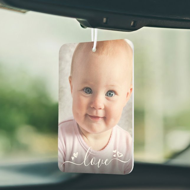 Custom 2 Photo Personalised Love Script Modern Car Air Freshener (Creator Uploaded)