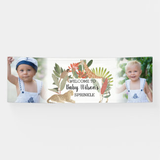 Custom 2 Photo Safari Baby Shower Sprinkle Banner