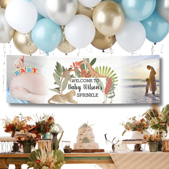 Custom 2 Photo Safari Baby Shower Sprinkle Banner (Custom 2 Photo Safari Baby Shower Sprinkle Banner
)
