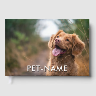 Custom 2 Photo With Your Pet Dog 2 Name Picture On Guest Book