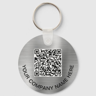 Custom 2 QR Codes Promotional Silver Key Ring