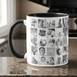 Custom 30 Photos Modern Family and Pet Mug<br><div class="desc">Add custom pet dog,  cat,  or bird,  family and friends photos with simple frame</div>