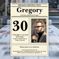 Custom 30th Birthday Funny Quote Retro Newspaper