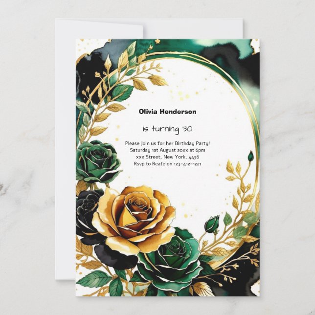 Custom 30th Birthday Invitation (Front)