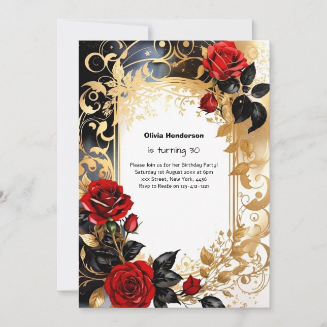 Custom 30th Birthday Invitation (Front)