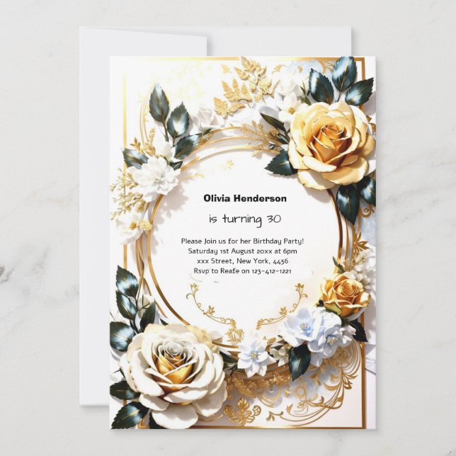 Custom 30th Birthday Invitation (Front)