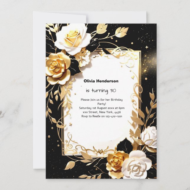 Custom 30th Birthday Invitation (Front)