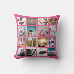 Custom 32 Photo Collage Instagram Pillow