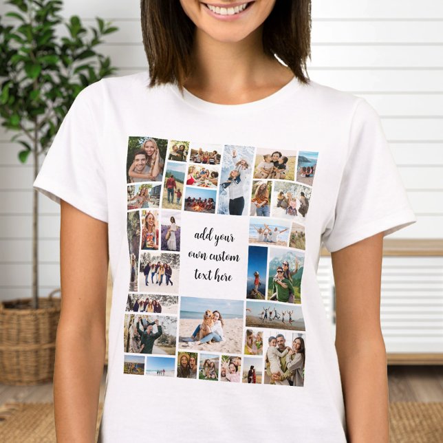 Custom 32 Photo Collage T-Shirt (Creator Uploaded)